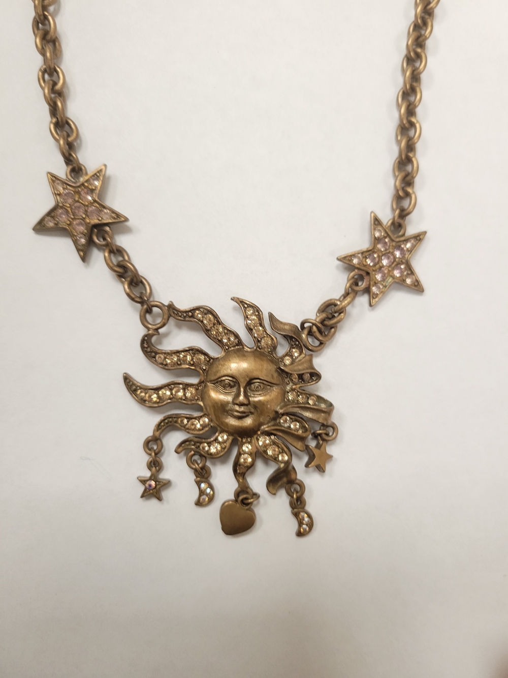 Kirks Folly Celestial Brasstone Sun And Stars Necklace